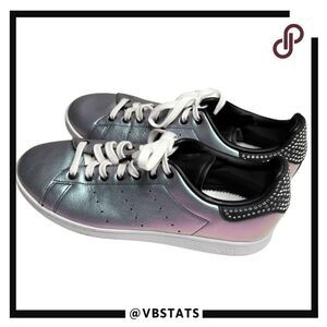 Adidas Women's Stan Smith Metallic Iridescent Crystal Sneakers Silver Size 11
